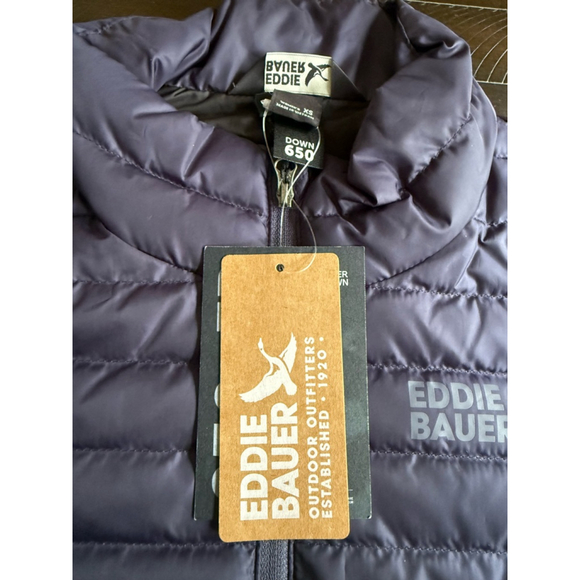 NWT Women's Eddie Bauer Microlight Down Vest Blue size XS - Picture 5 of 10